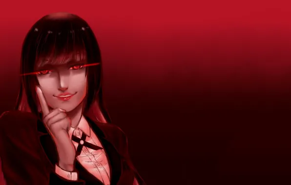 Red, girl, anime, red eyes, face, japanese, oriental, bishojo
