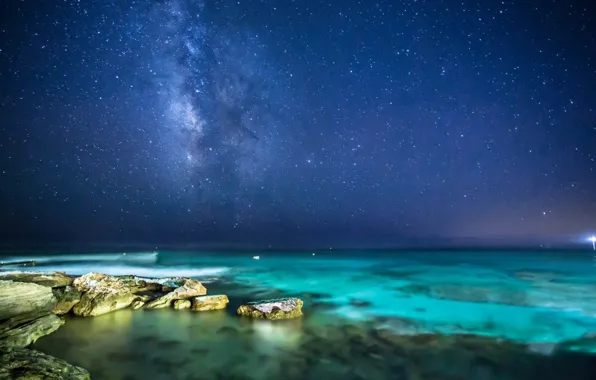 Light, Sky, Star, Night, Sea, Stone