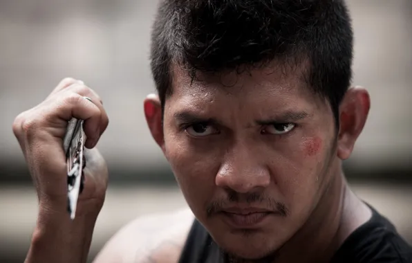 Взгляд, поза, портрет, нож, Ико Ювайс, Beyond Skyline, Скайлайн 2, Iko Uwais
