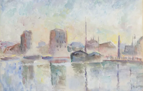 Рисунок, акварель, 1934, Robert Falk, Роберт Фальк, Вид на реку