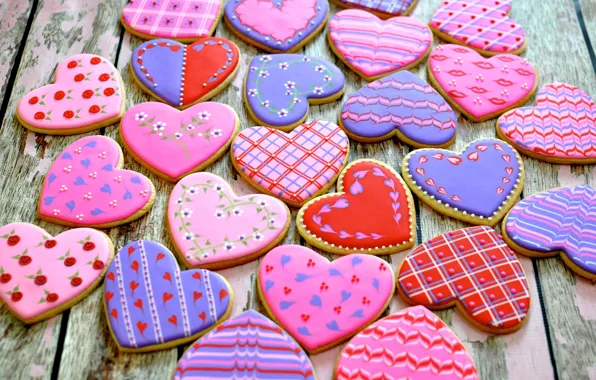 Сердце, печенье, выпечка, сладкое, Valentine's Day, sweets