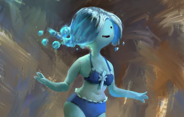 Купальник, вода, девушка, арт, Adventure Time, Water Nymph, Mikeazevedo