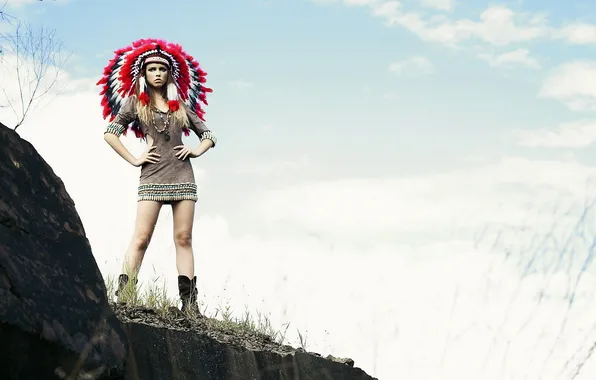 Девушка, поза, фон