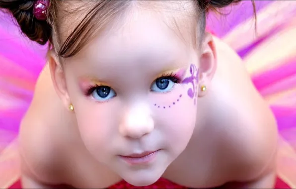 Взгляд, лицо, Girl, девочка, face, look, little girl, make-up