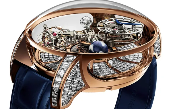 Картинка золото, часы, бриллианты, часовой механизм, Jacob & Co, Astronomia Tourbillon