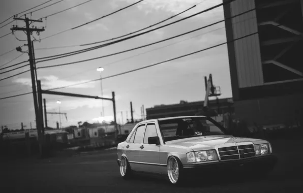 Картинка Mercedes, mercedes benz, low, stance, 190, dropped