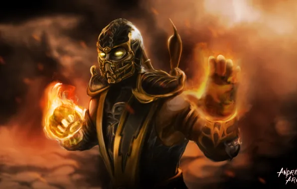 Картинка скорпион, Mortal Kombat, scorpion