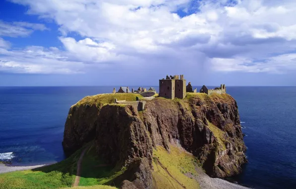 Landscape, castle, Dunnottar, scotland
