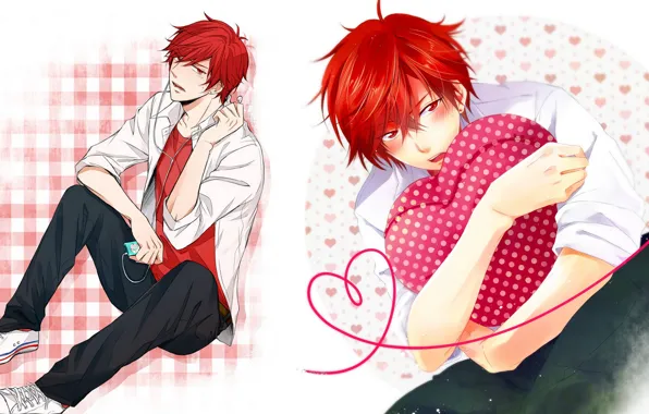Сердце, аниме, арт, парень, Gekkan Shoujo Nozaki-kun, Нозаки автор сёдзе-манги