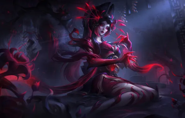 Art, League of Legends, Skin, LoL, Blood Moon