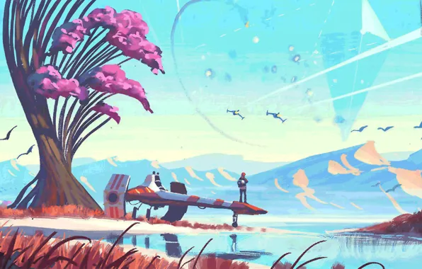 People, man, men, ship, starship, но манс скай, nms, no mans sky