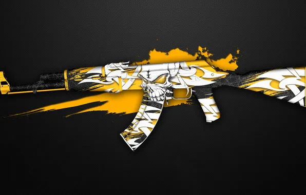 Граффити, череп, ak-47, раскрас, workshop, cs go, creep, custom paint job