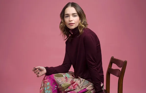 Взгляд, девушка, поза, фото, актриса, Emilia Clarke