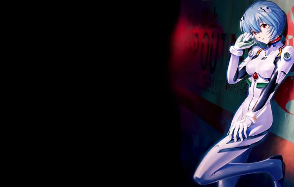 Girl, sexy, ayanami rei, blue, anime, pretty, Evangelion, ayanami
