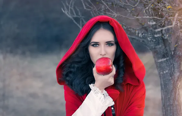 Apple, girl, model, cosplay, hood