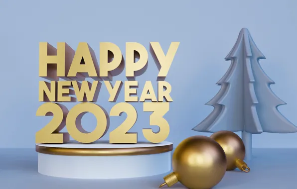 Надпись, Новый год, дата, 2023