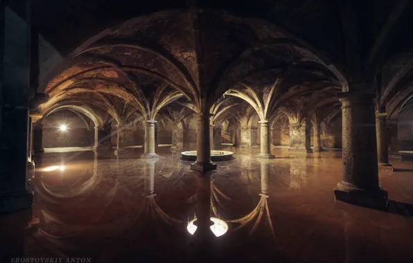 Вода, интерьер, колонны, зал, арки, Марокко, Ростовский Антон, Portuguese Cistern
