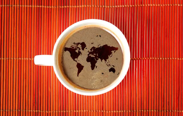 Кофе, карта, Мир, World, древесина, wood, map, coffee