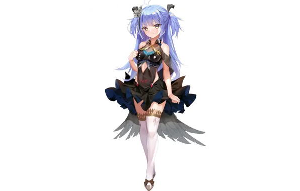 Girl, sexy, cleavage, thighhighs, long hair, dress, boobs, anime