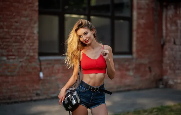 Картинка girl, shorts, beautiful, model, tank top