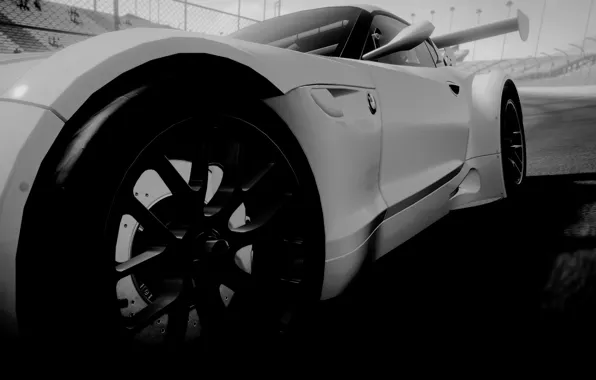 Car, bmw, game, the crew, corrida, circuito, branco e preto