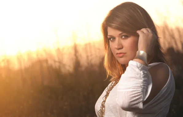 Взгляд, лицо, Kelly Clarkson, брослет