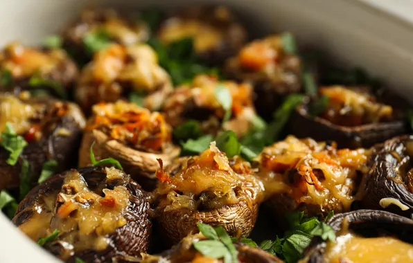 Картинка mushrooms, cheese, stuffed