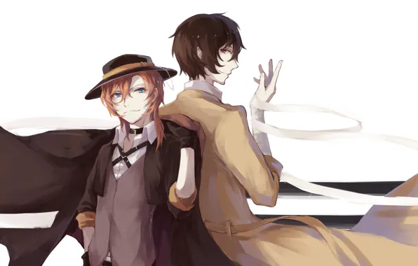 Парни, Bungou Stray Dogs, Дазай, Бродячие Псы: Литературные Гении, Nakahara Chuuya, Dazai Osamu