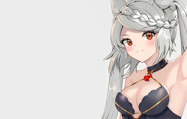 Girl, sexy, cleavage, blouse, long hair, boobs, anime, beautiful