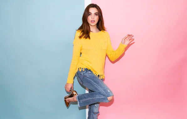 Взгляд, девушка, удивление, джинсы, Bailee Madison
