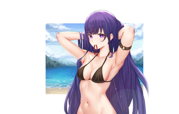 Girl, hot, sexy, beach, boobs, anime, pretty, babe