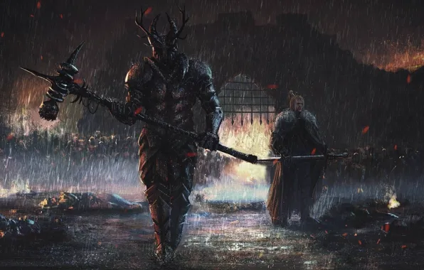 Fire, flame, sword, war, ken, wolf, death, A Song of Ice and Fire