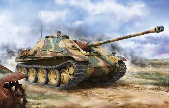 Картинка САУ, Jagdpanther, Истребитель танков, немецкая самоходно-артиллерийская установка, Ягдпантера, Sd.Kfz.173