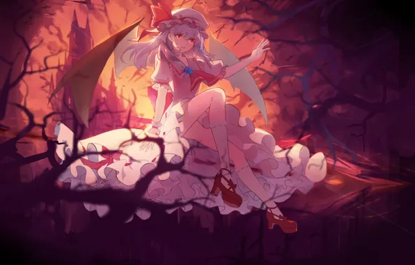 Девушка, аниме, арт, touhou