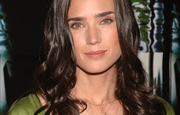 Взгляд, девушка, актриса, шатенка, молодая, Jennifer Connelly, Дженнифер Коннелли