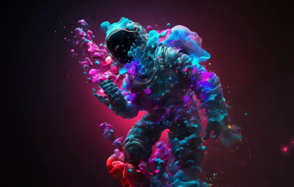 Пузырьки, космонавт, bubbles, астронавт, психоделика, fantasy art, psychedelic, astronaut