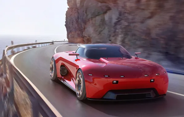 Red alert, hypercar, conceptcar, fast car, russian car, Shpilevoy M800
