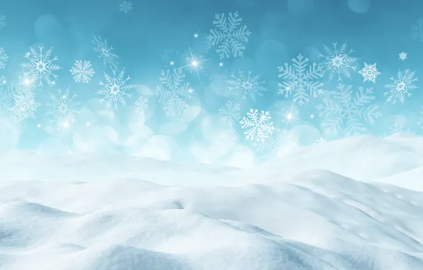 Снег, снежинки, фон, christmas, blue, winter, background, snowflakes