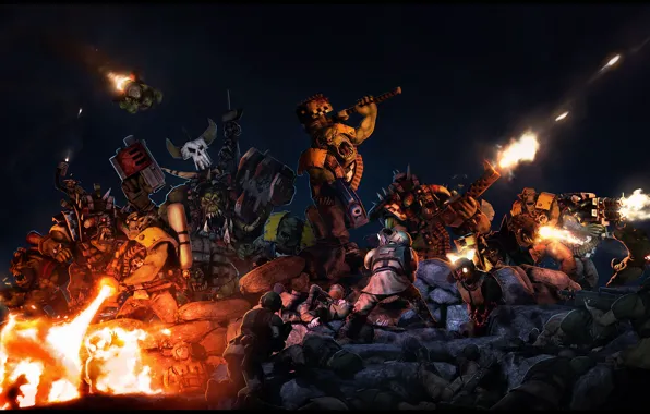 Темнота, существа, воины, dakka boyzzz, erewego