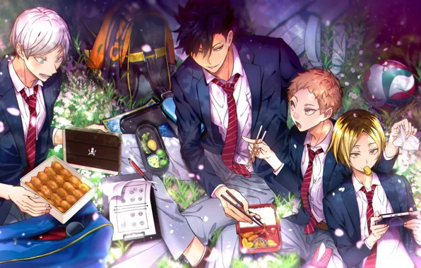 Аниме, арт, парни, волейбол, haikyuu!!