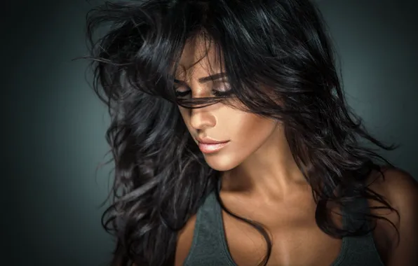 Картинка девушка, портрет, макияж, брюнетка