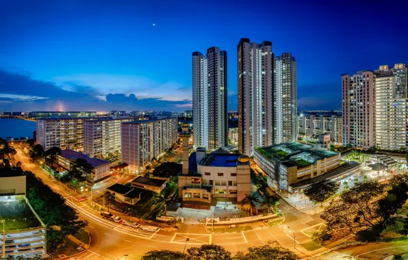 Сингапур, skyline, Singapore, Teban Garden, Jurong Town