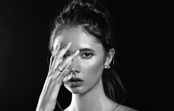 Девушка, портрет, монохром, Disha Shemetova, Никита Бушуев