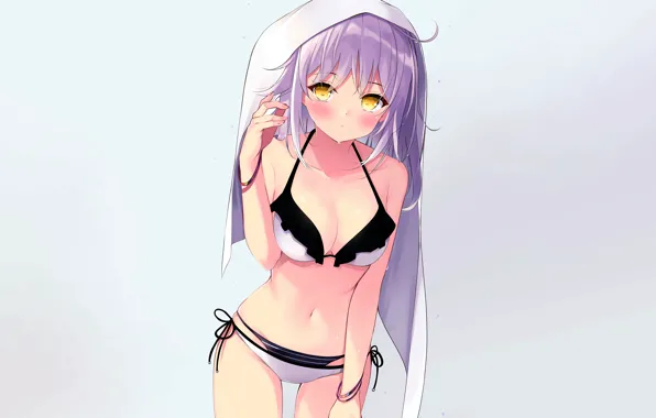 Girl, sexy, wet, cleavage, pink hair, boobs, anime, beautiful