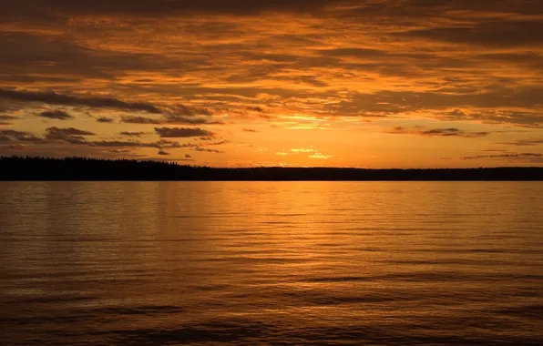 Море, небо, пейзаж, закат, природа, река, wallpapers