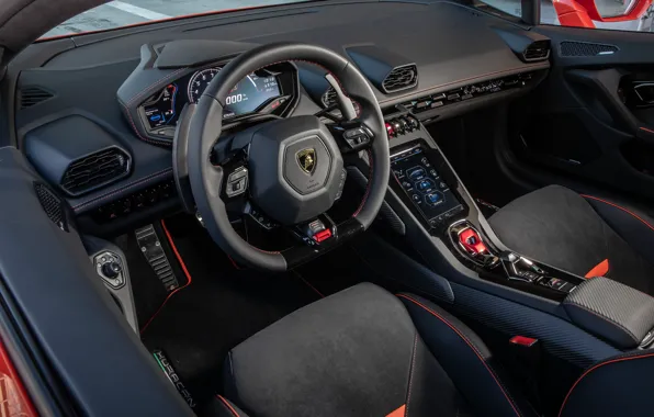 Lamborghini, суперкар, салон, Evo, Huracan, 2019, Lamborghini Huracan Evo