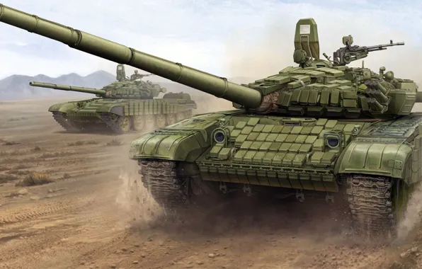 Картинка советский основной боевой танк, Уралвагонзавод, Т-72Б1, вариант с ночным прицелом ТПН-3-49 «Кристалл-ПА»