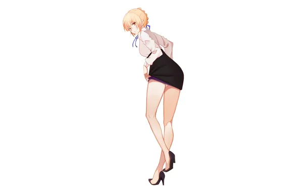 Girl, Fate Stay Night, legs, anime, beautiful, short hair, pretty, attractive