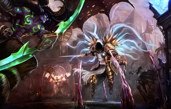 Картинка diablo, warcraft, Sylvanas, Tyrael, Heroes of the Storm, Archangel of Justice, illidan stormrage