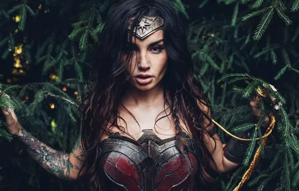 Girl, hair, cosplay, look, wonder woman, ilps